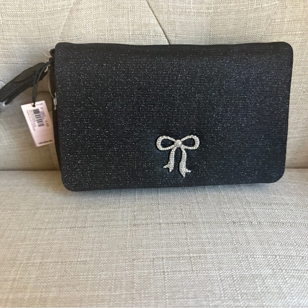 Victoria's Secret Black Clutch with Silver Bow
